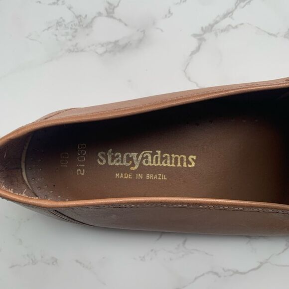 Stacy Adams Mens Tan Leather Loafers | Size 10 - Picture 4 of 5